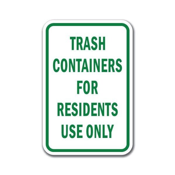 Signmission 18 in Height, 0.12 in Width, Aluminum, 12" x 18", A-1218 Dumpster - ContResOnly A-1218 Dumpster - ContResOnly - main